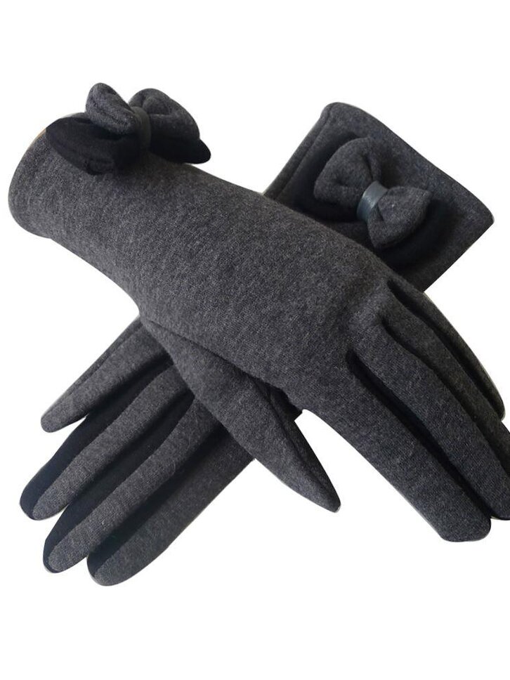 Geschenktipp Winterhandschuhe Grau Doppelschleife
